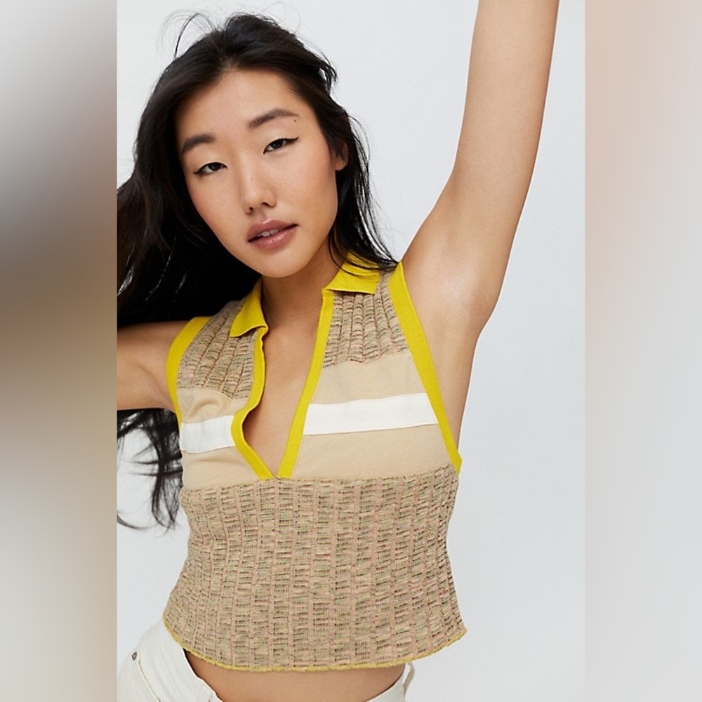 BDG Ziggy Collared Notch Neck Tank Top